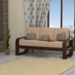FurnitureWay Sheesham Wood 3 Seater Sofa – Walnut Finish
