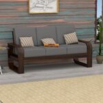FurnitureWay Sheesham Wood 3 Seater Sofa – Walnut Finish