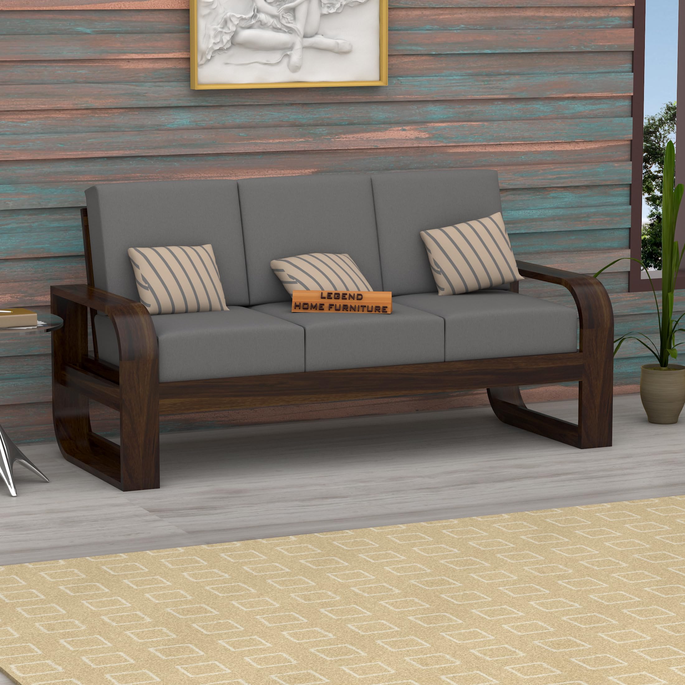 81z-XlDHyXL-1.jpg FurnitureWay Sheesham Wood 3 Seater Sofa – Walnut Finish - Image 1