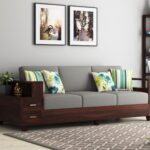 FurnitureWay Sheesham Wood 3 Seater Sofa – Walnut Finish