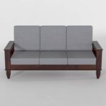 FurnitureWay Sheesham Wood 4 Seater Sofa – Walnut Finish