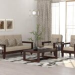 FurnitureWay Sheesham Wood 5 Seater Sofa Set – Walnut Finish