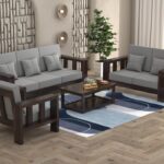 FurnitureWay Sheesham Wood 6 Seater Sofa Set – Walnut Finish