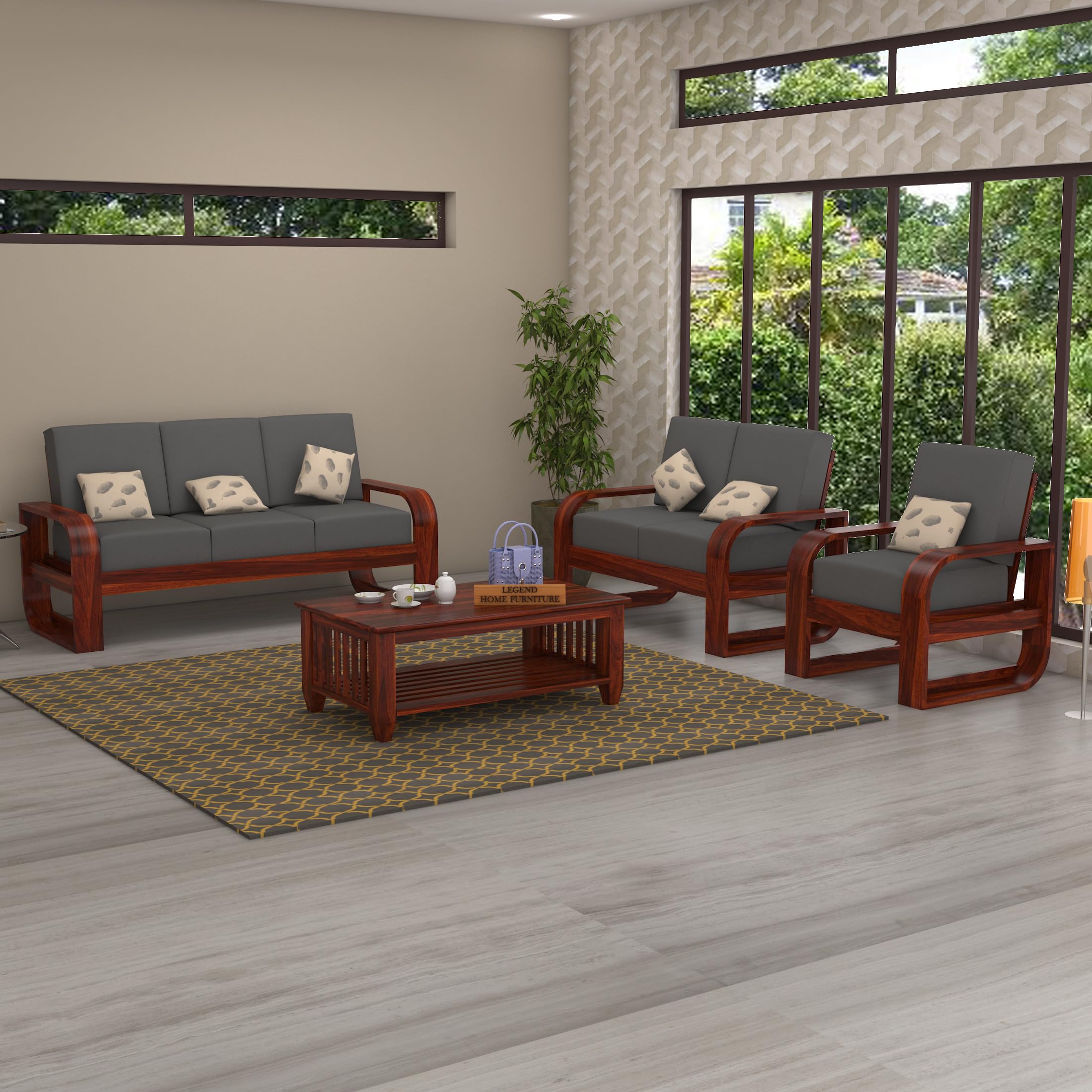 81rupHoL6hL-1.jpg FurnitureWay Sheesham Wood 6 Seater Sofa Set – Natural Finish - Image 1